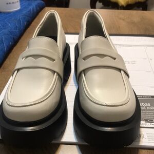 Wild Fable Cream Loafers with Black Soles